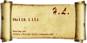 Holik Lili névjegykártya